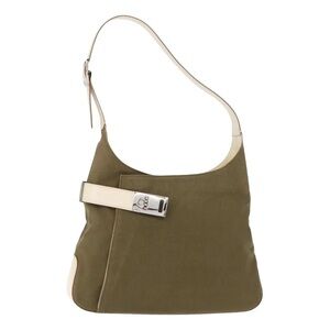 Salvatore Ferragamo Gancini Shoulder Bag Canvas